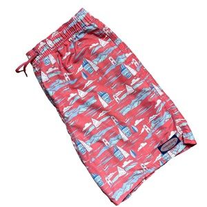 Vineyard Vines Boys Vineyard Scene Chappy Trunks Swim Trunks Bathing Suit SizeXL